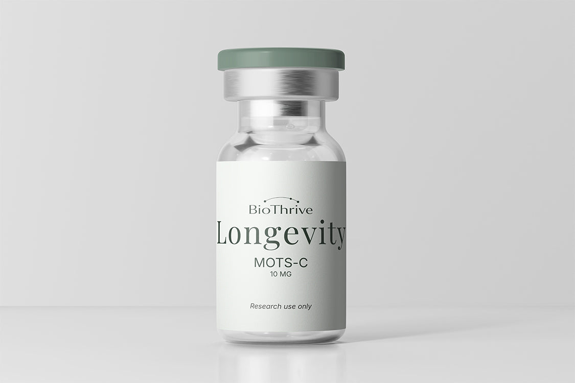 BioThrive Longevity MOTS-C vial on a white background